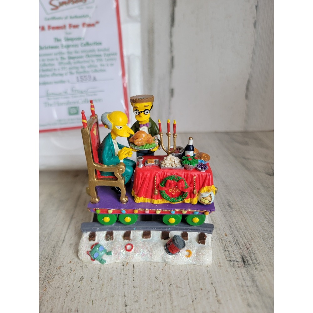 Hamilton Simpsons a feast for one Mr burns smithers Xmas train vintage village